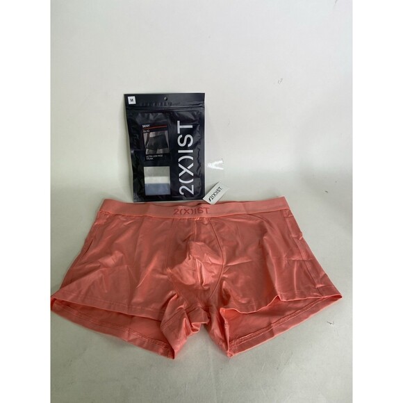 2xist Sexy Sliq Ultra Low Rise Trunk Boxer Briefs Underwear Shell Pink Mens M - Picture 1 of 5